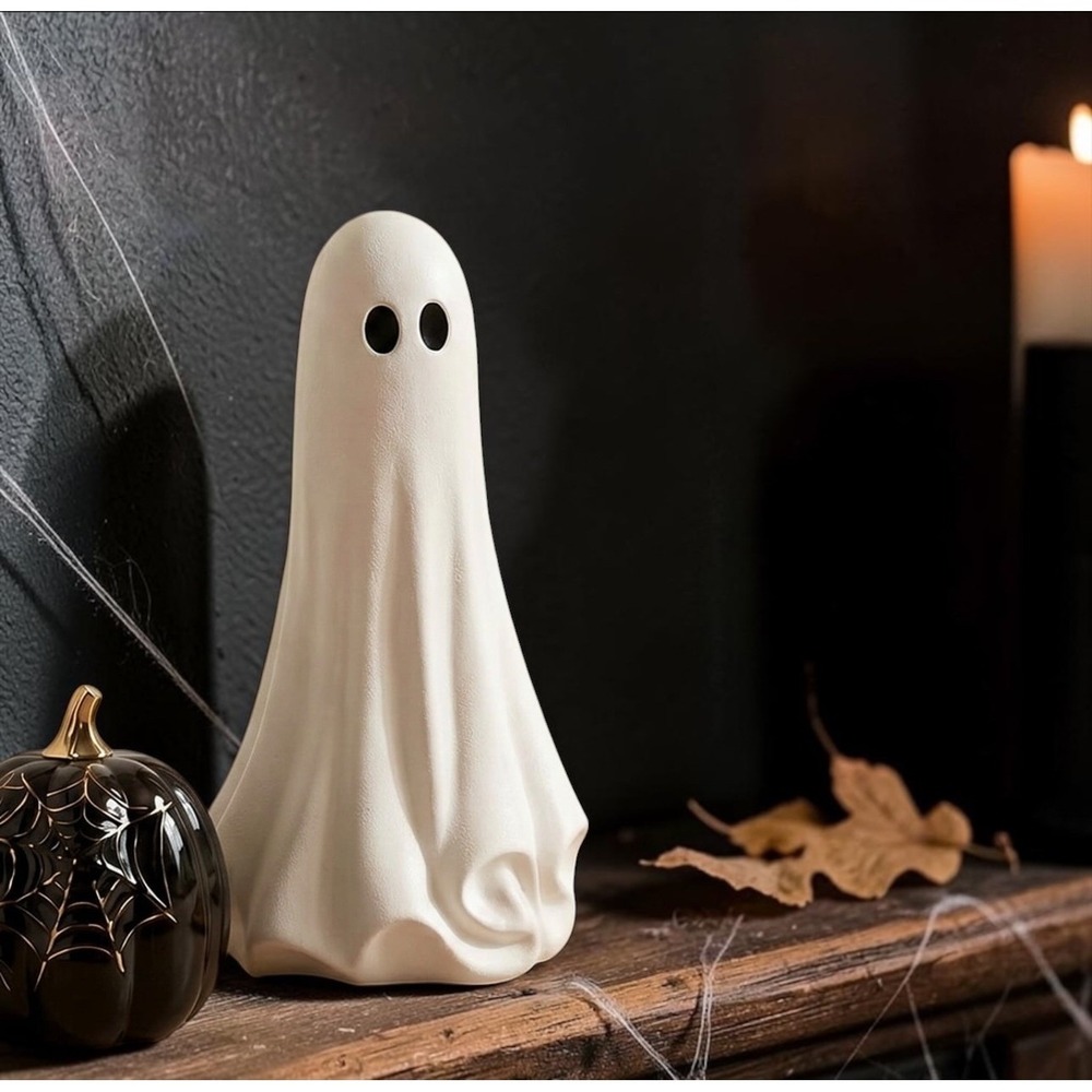Grandin Road Standing Ghost Halloween Decor Figure White 22 Inch Spooky Prop
